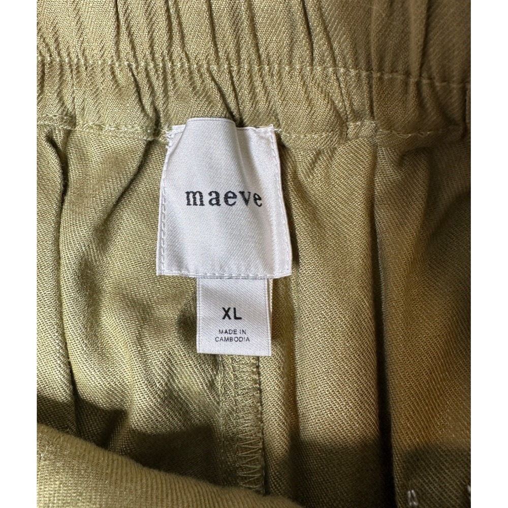 Maeve Pants Womens XL Green Wide Leg Contrast Stitch Drawstring NWT - Picture 5 of 8